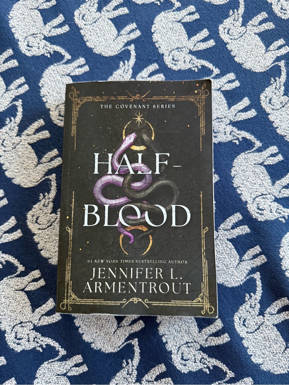 Half-Blood by Jennifer L. Armentrout - Black Cover with Purple Snake